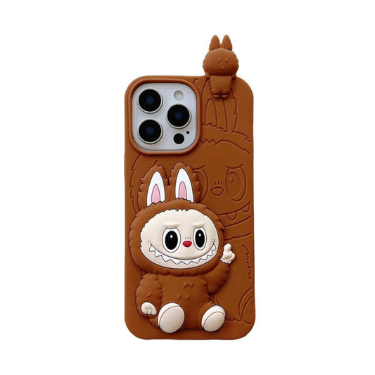 3D Labubu Bunny Suit Silicone Phone Case-0