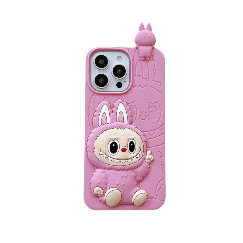 3D Labubu Bunny Suit Silicone Phone Case-1